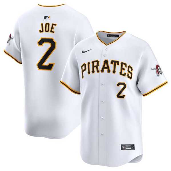 Mens Pittsburgh Pirates #2 Connor Joe White Home Limited Baseball Stitched Jersey Dzhi